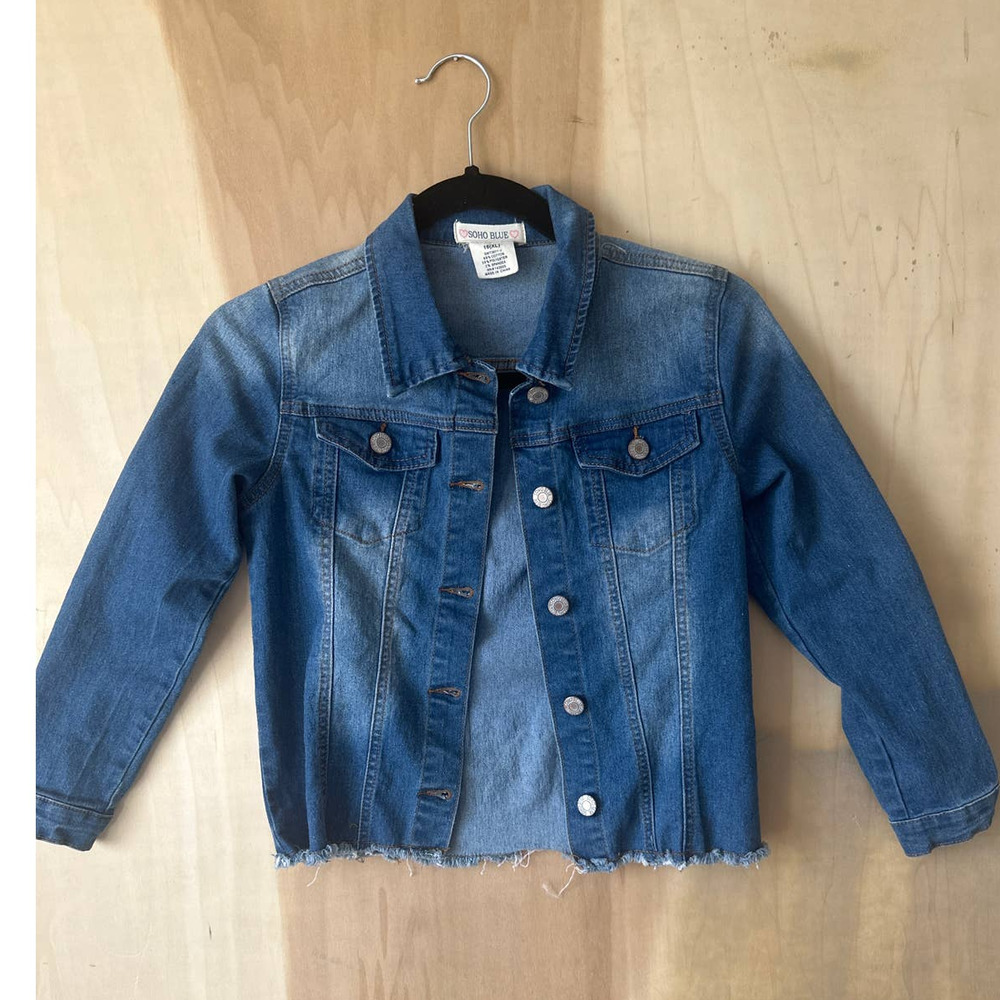 Soho Blue Jacket Girls 16 XL Denim‎ Raw Hem